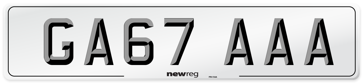 GA67 AAA Number Plate from New Reg